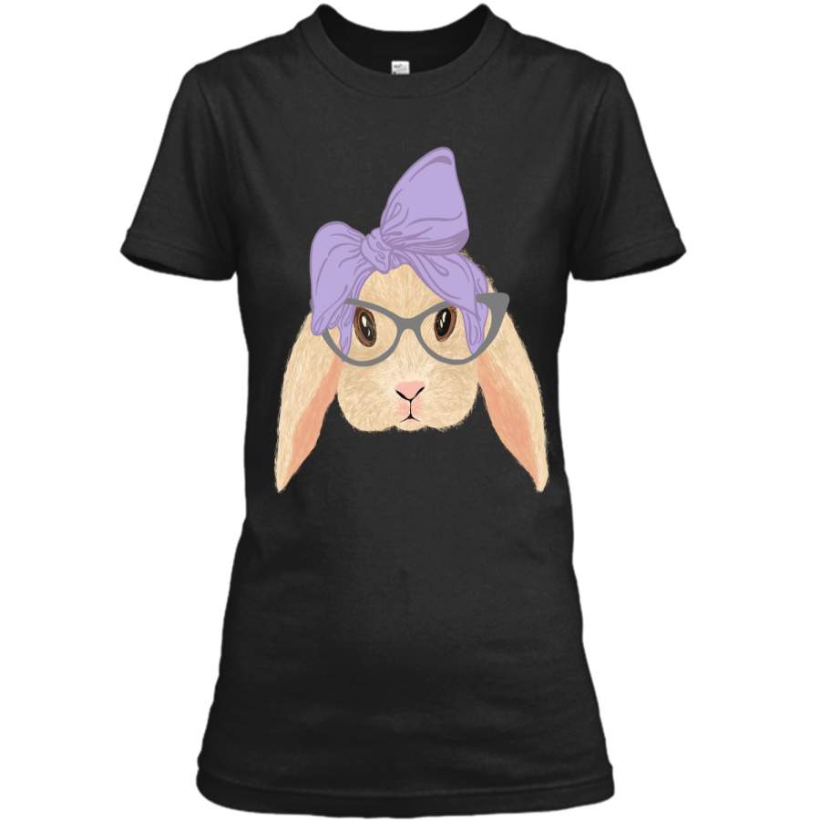 Cute Hipster Easter Bunny Shirt Funny Rabbit for Girls Ladies Custom