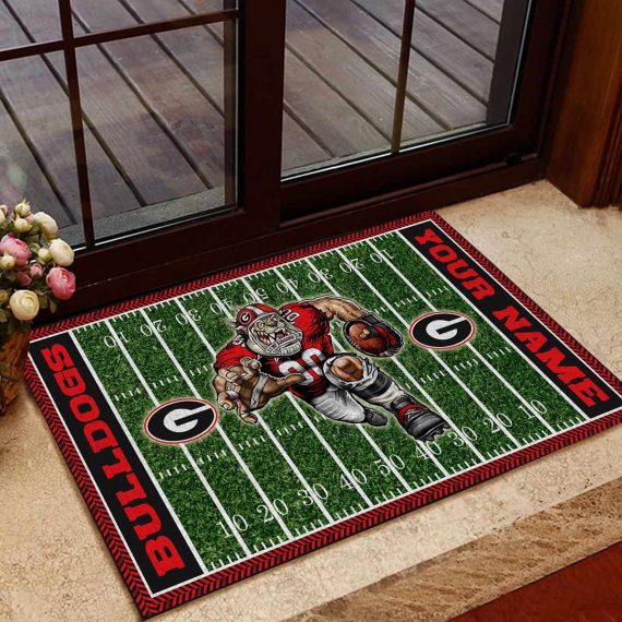 Georgia Bulldogs Vintage Design Classic Custom Name Entrance Doormat Rug