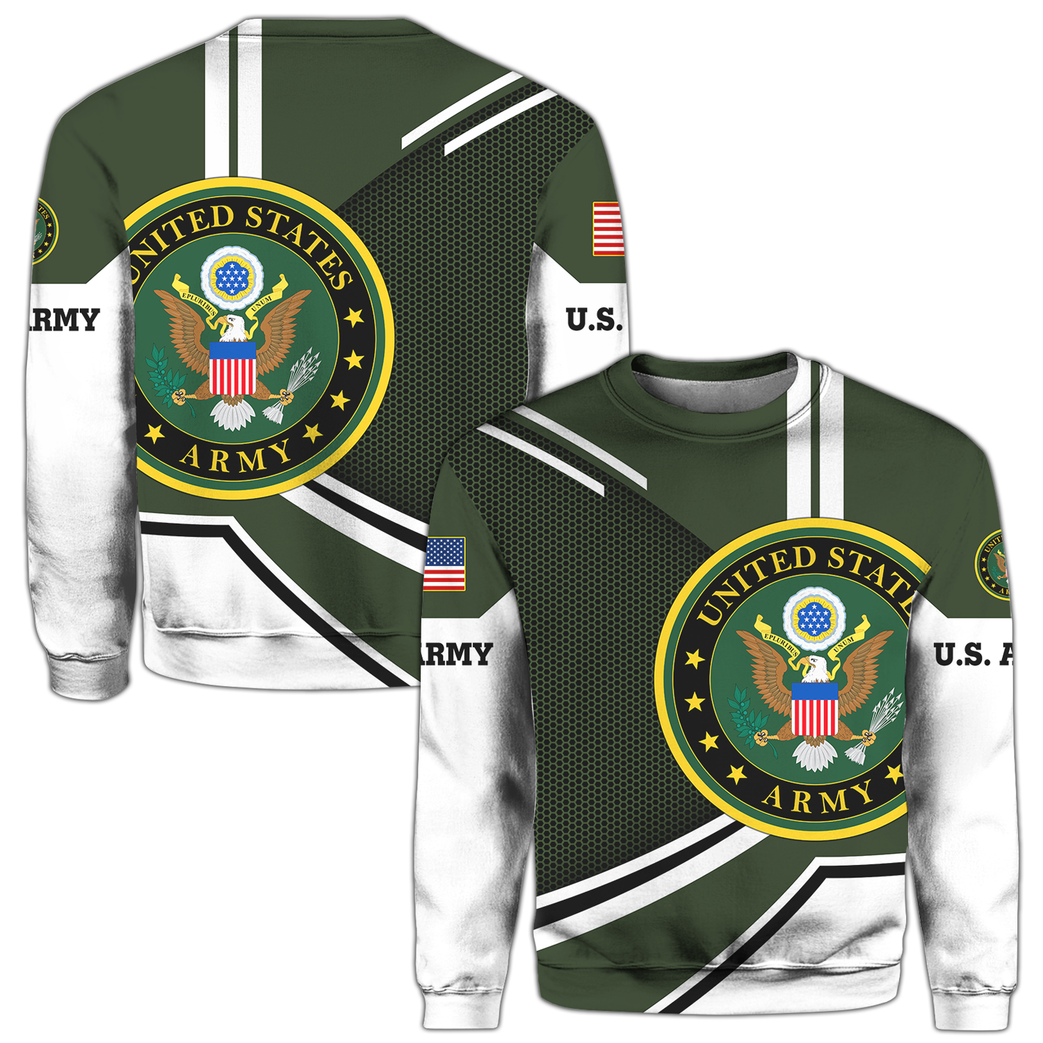 Us �Military Logo 3D All Over Prints Crewneck Sweatshirt