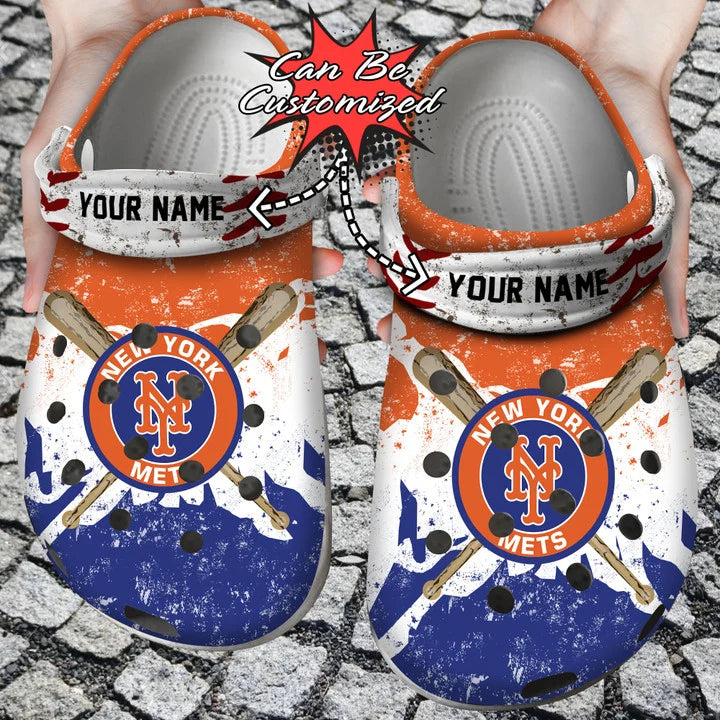 Baseball Crocss – Ny Mets Personalized Watercolor New Clog Shoes