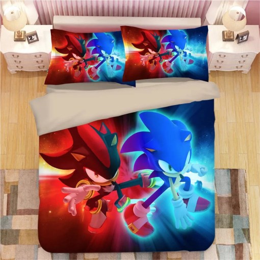 Sonic The Hedgehog 12 Duvet Cover Pillowcase Home Decor 3D Bedding Set 1393