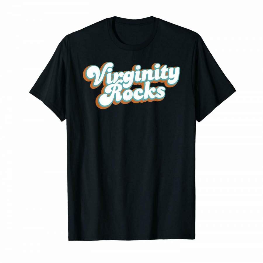 Virginity Rocks Vintage 60s 70s 80s Style T Shirt