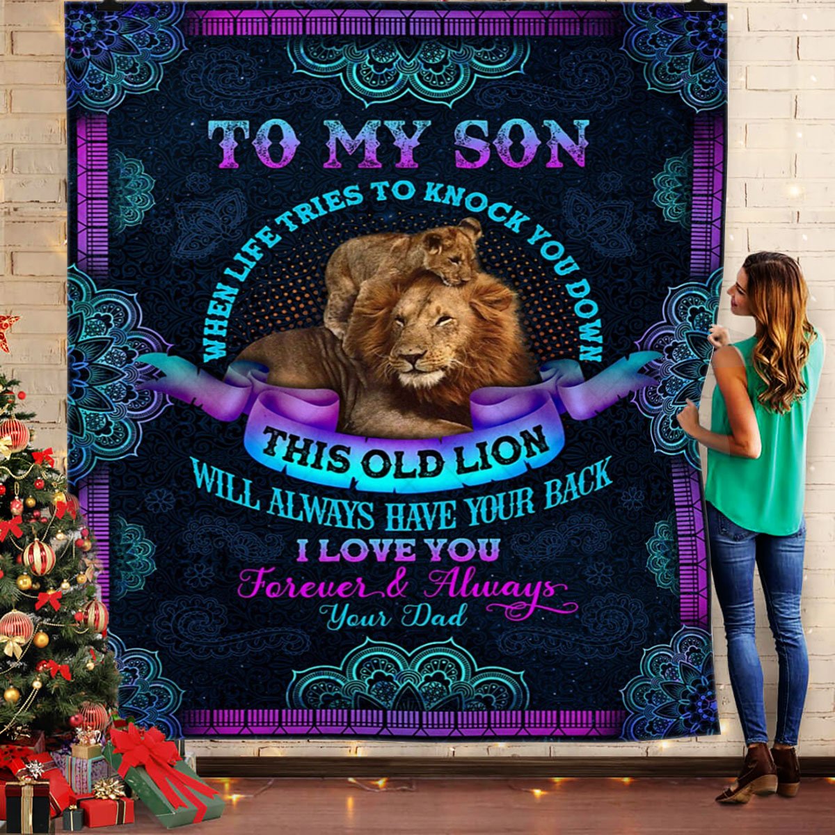 To My Son – I Love You Forever And Always Blanket – This Old Lion Blanket Quilt