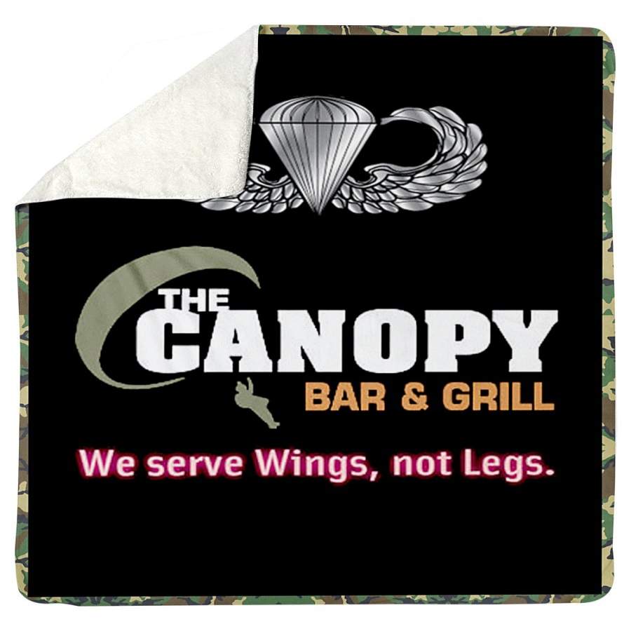 The Canopy Bar & Grill We Serve Wings Not Legs Sherpa Blanket