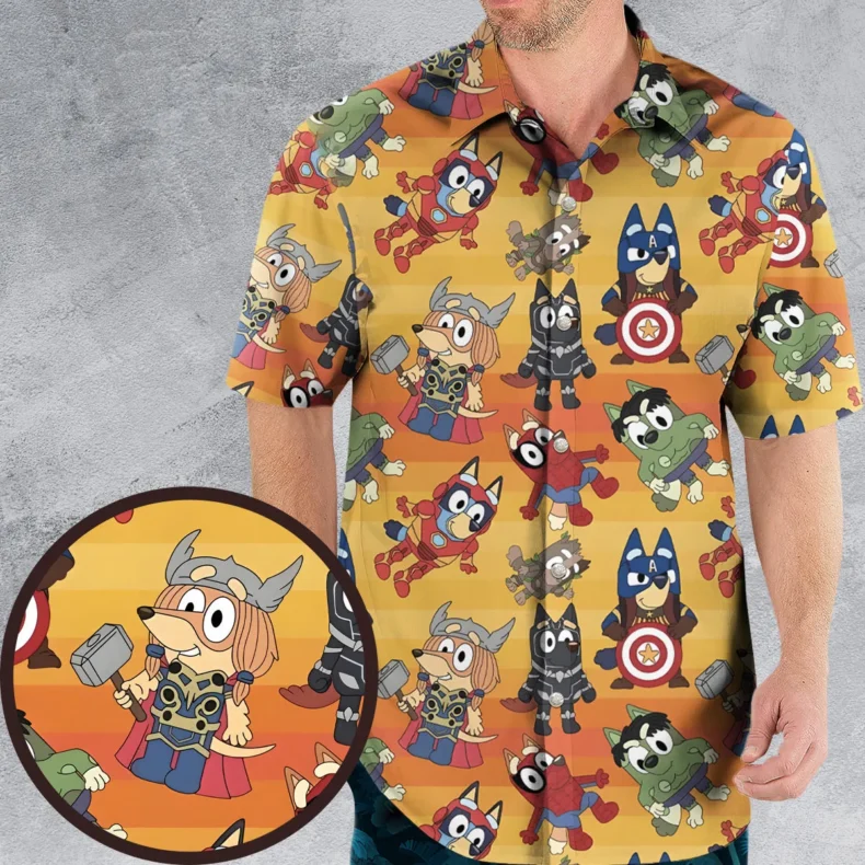 Super Heelers Bluey Hawaiian Shirt