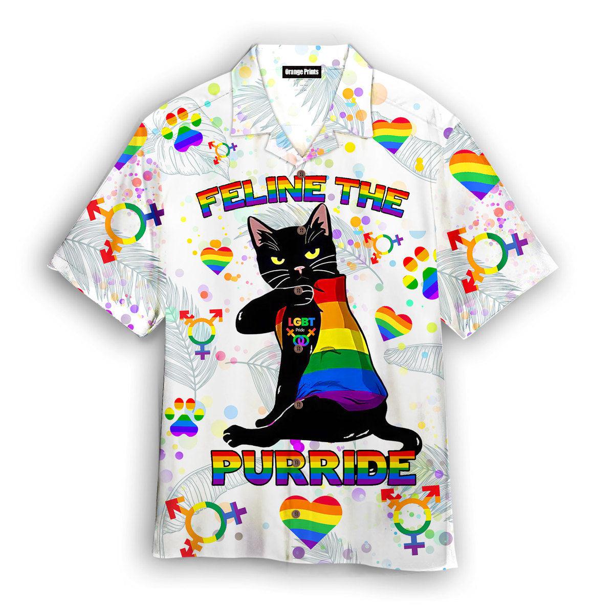 Purride Funny Cat Lovers Lgbt Pride Awareness Hawaii Shirt For Men Women Ha108131