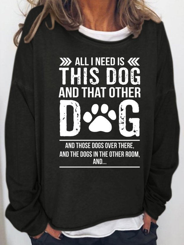 Dog Lover Casual Long Sleeve Top