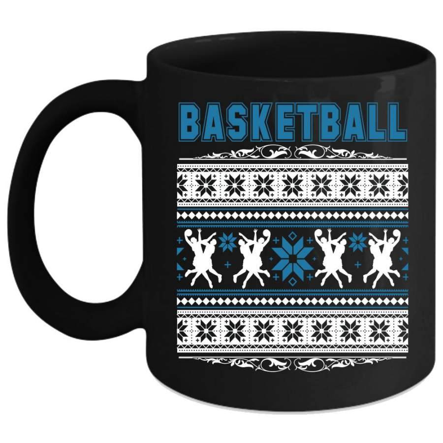 Basketball Coffee Mug, Ugly Christmas Coffee Cup