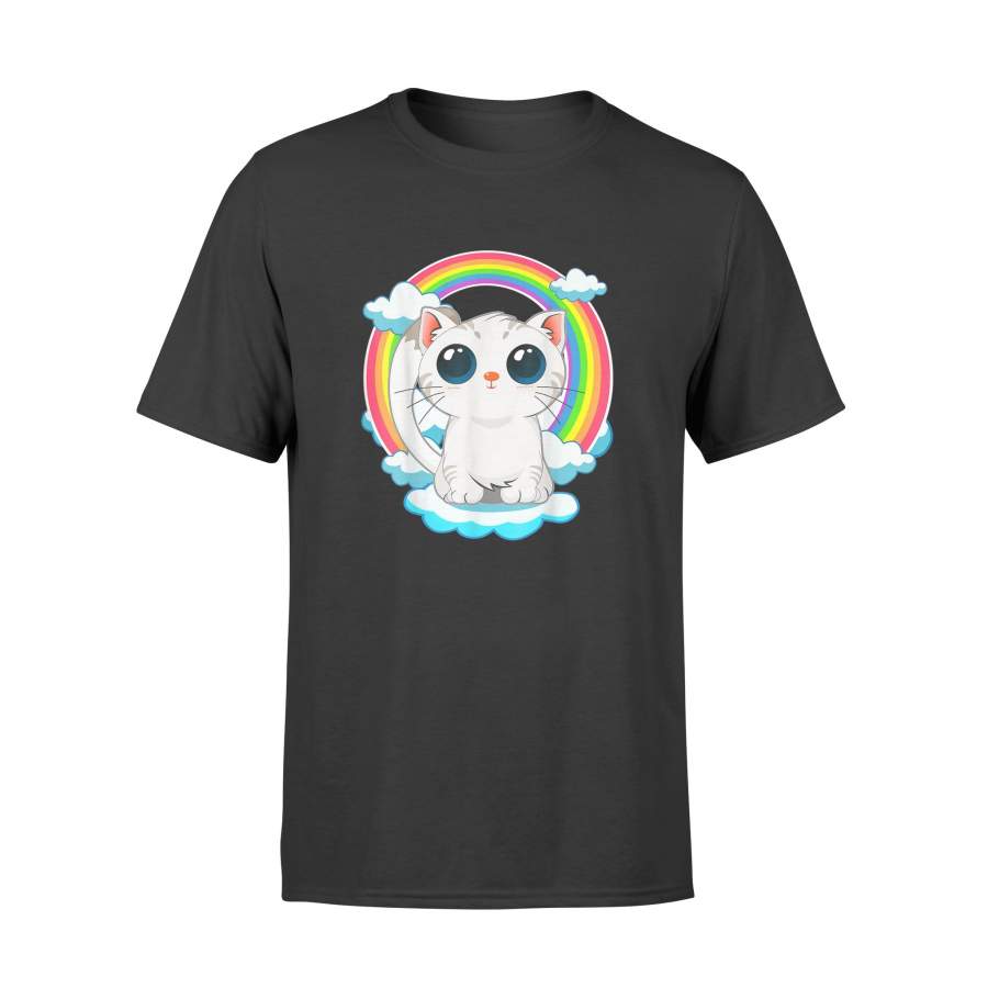 LGBT Pride Cute Cat with Rainbow for Cat and Kitten T-Shirt – Standard T-shirt