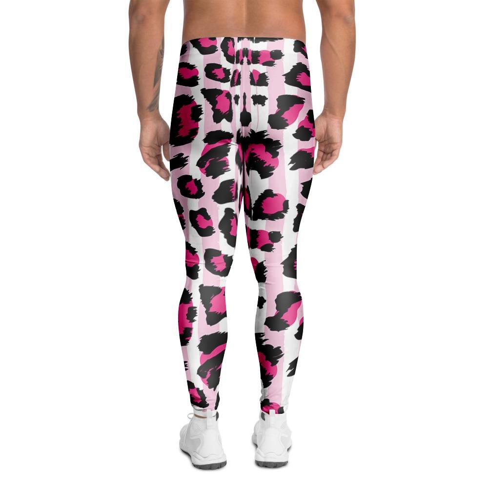 Pink Striped Leopard Men’S Leggings