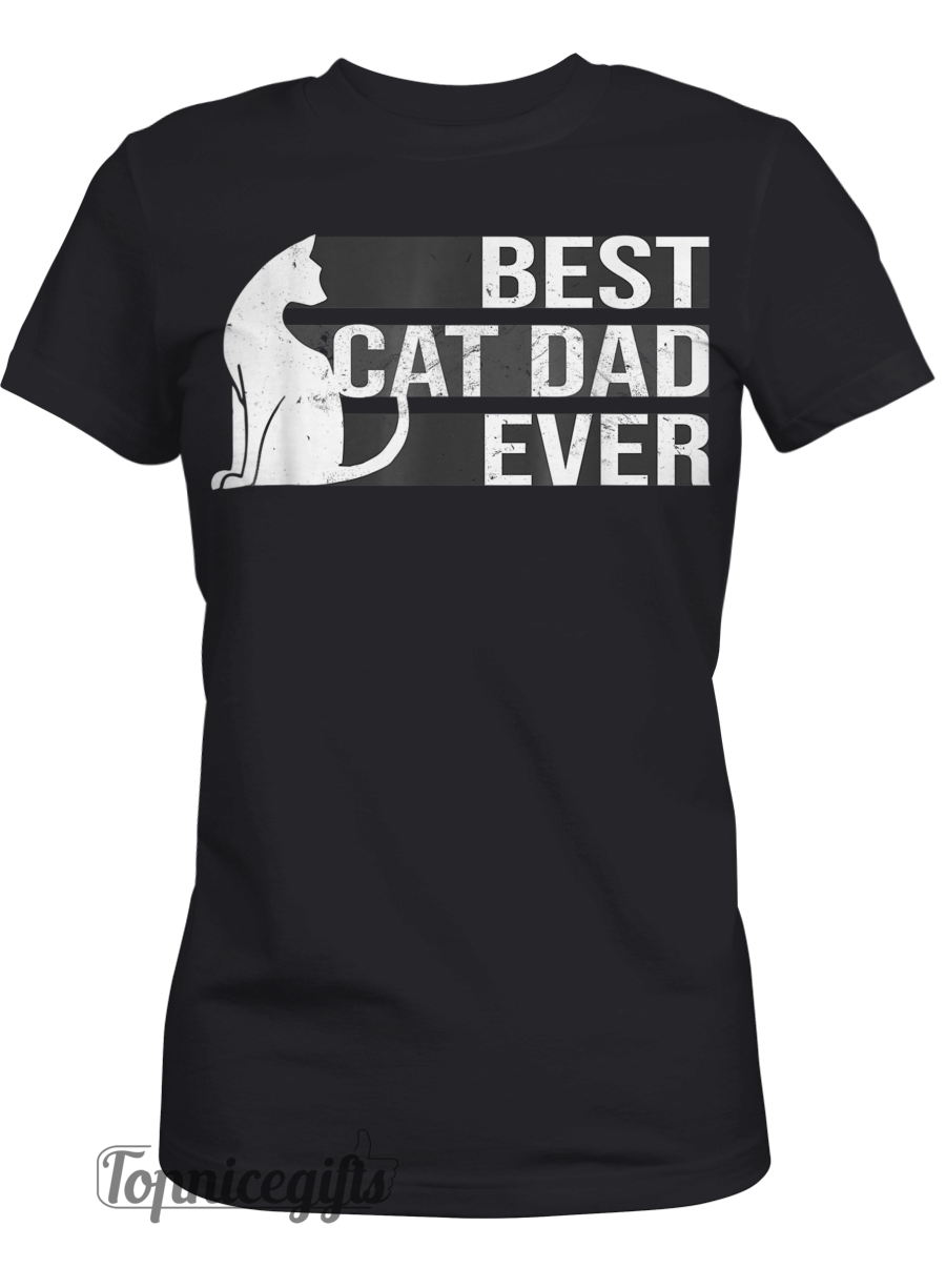 Best Cat Dad Ever I Vintage Retro Kitten T-Shirt