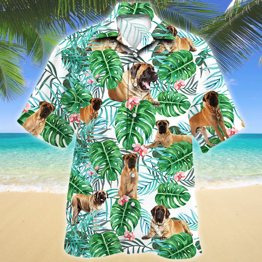 Mastiff Dog Tropical Plant Hawaiian Shirt Ha45838