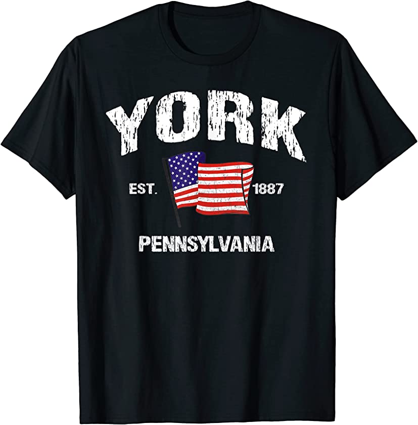 York Pennsylvania PA USA Stars & Stripes Vintage Style T-Shirt