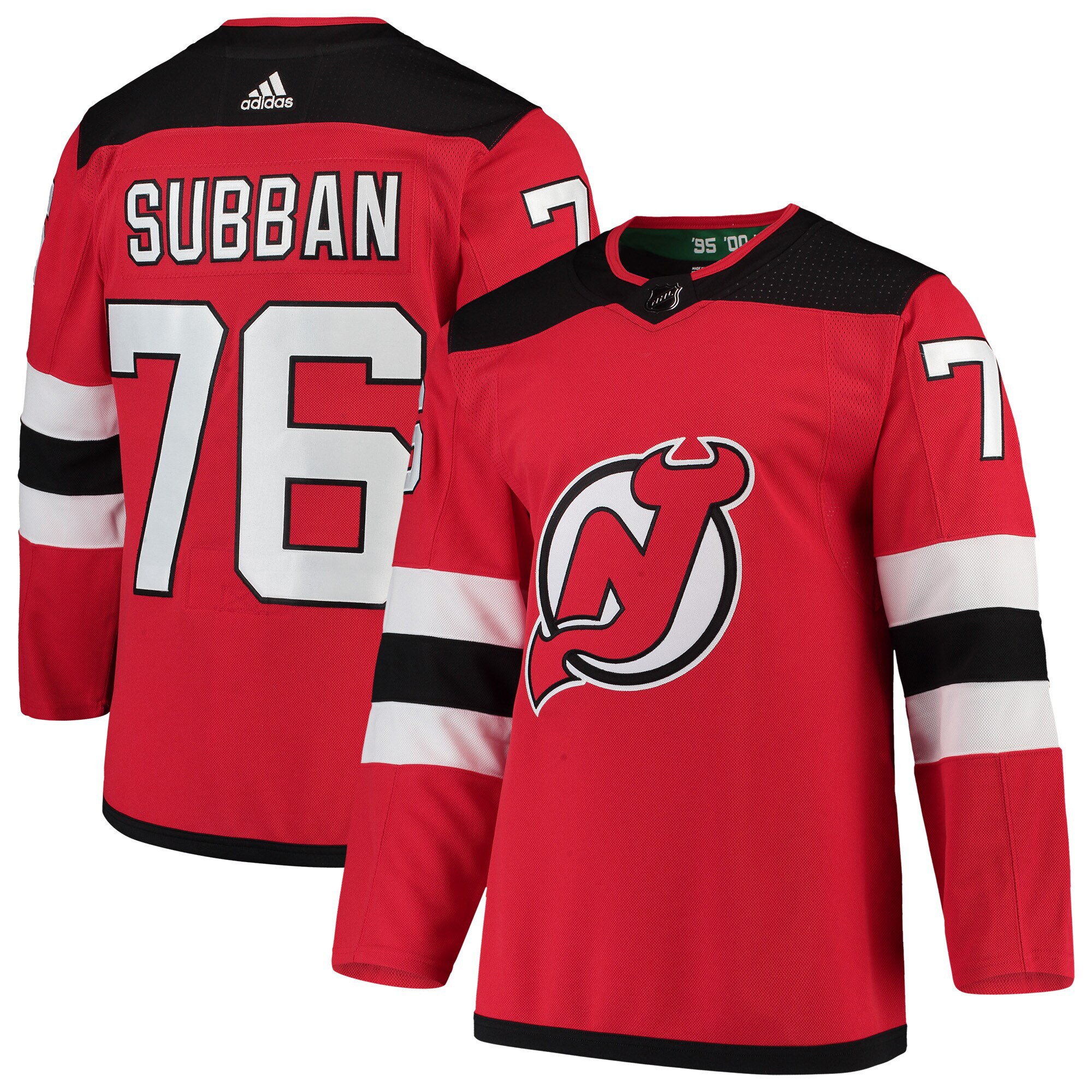 Men's New Jersey Devils P.K. Subban adidas Red Home Authentic Player Jersey