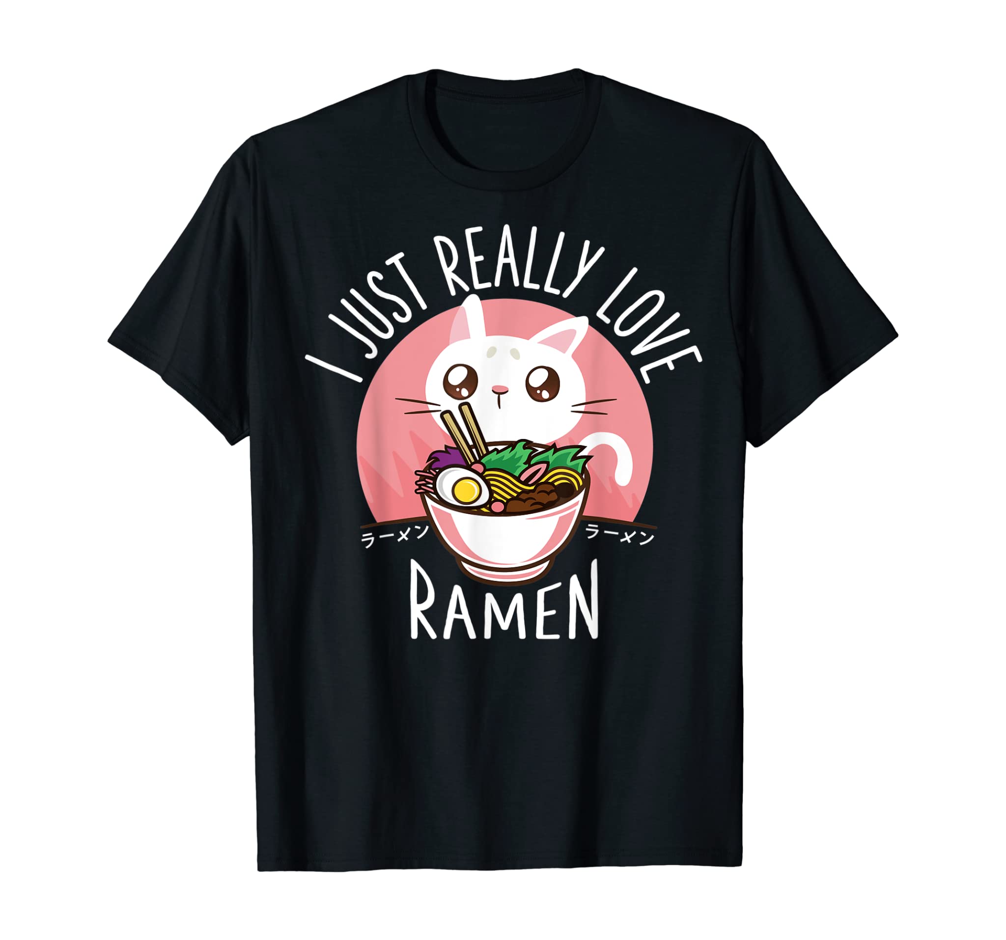 Love Ramen Japanese Noodles Shirt Kawaii Anime Cat Gifts T-Shirt