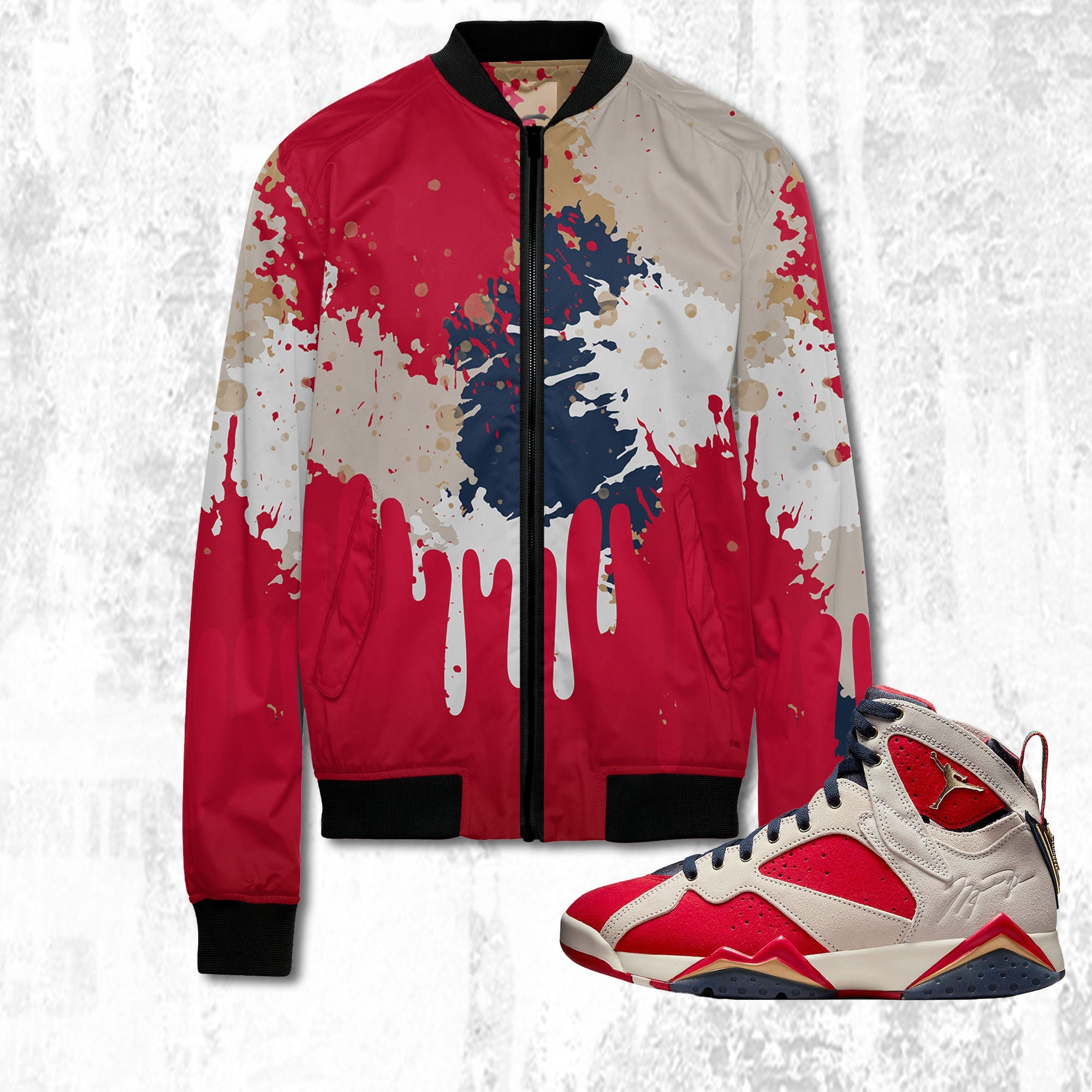 Colorful 3D Art.Jordan 7 Trophy Room, oversize Bomber, jacket trending 2022, Bomber match Jordan,Colorful bomber hot
