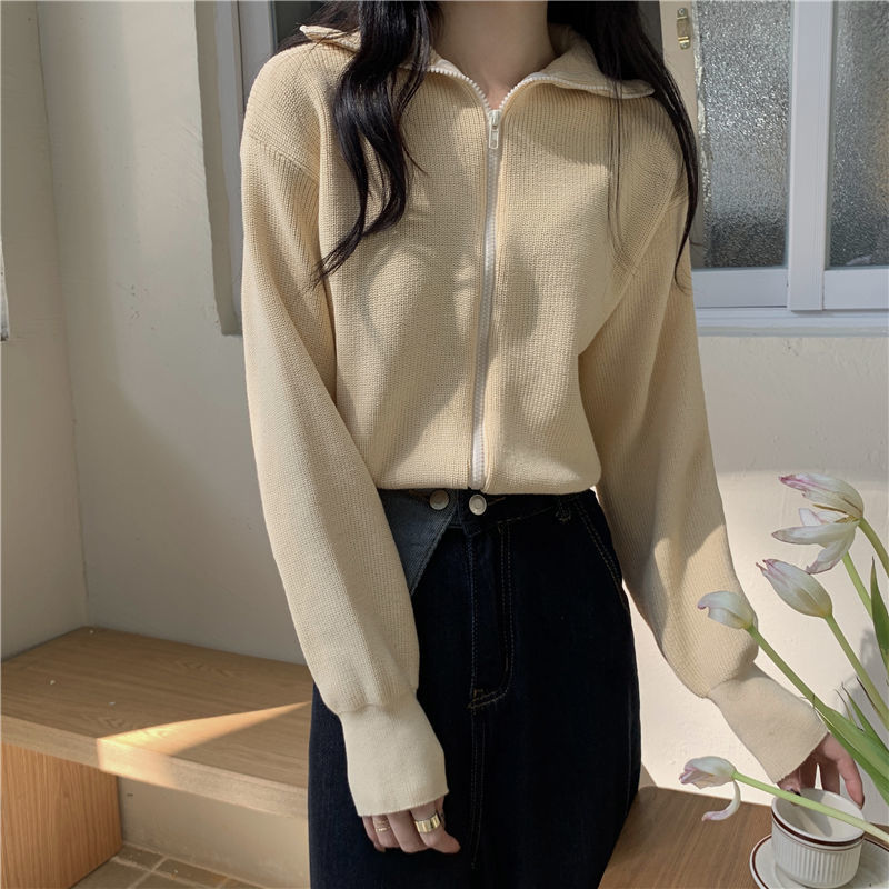 Sweater Women Korean Fashion Lazy Style New Knitted Cardigan Vintage Ulzzang Pure Straight Casual All-match College Spring Fall alx