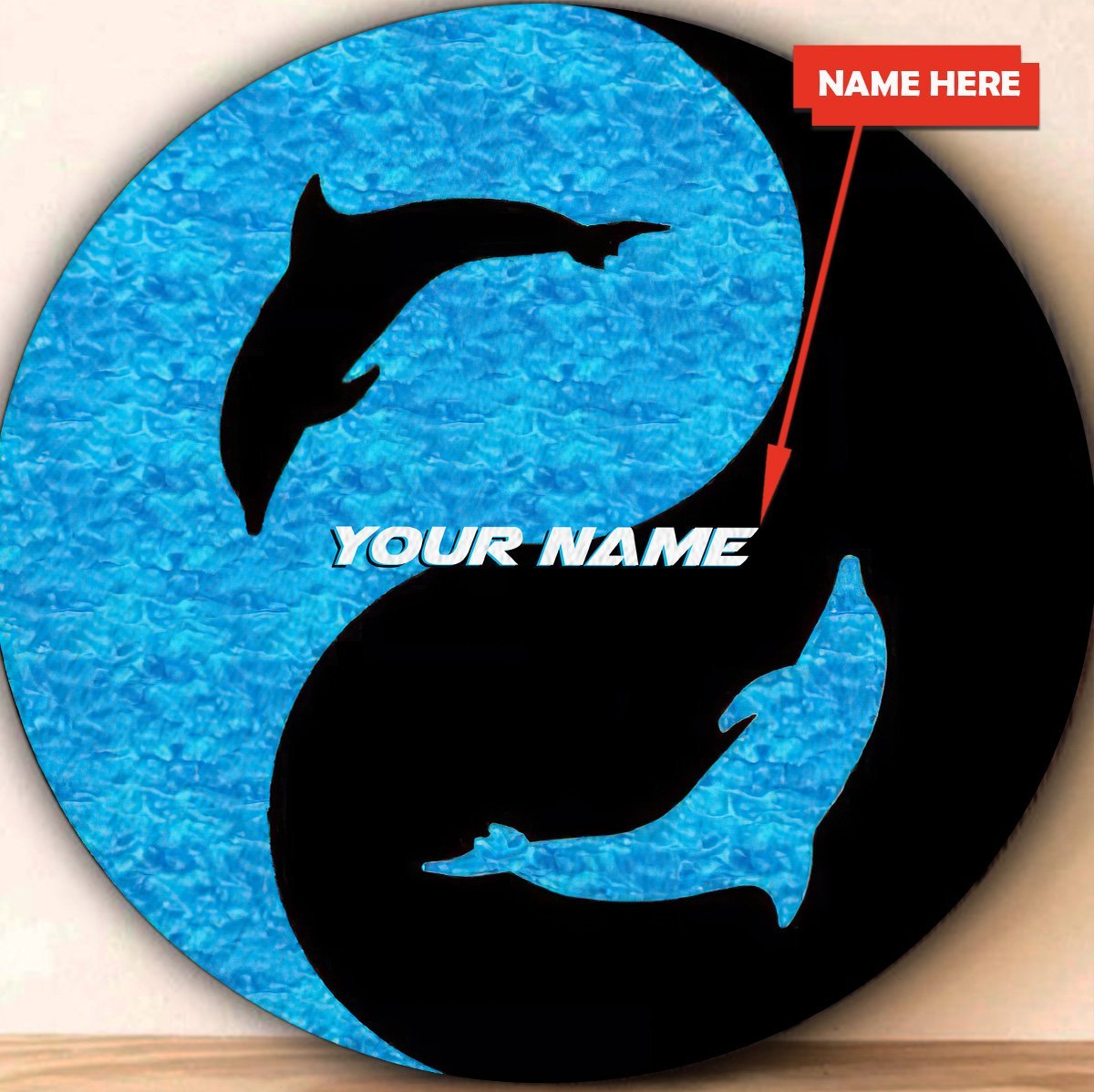 Customize Name Dolphin Circle Rug Tna25052104