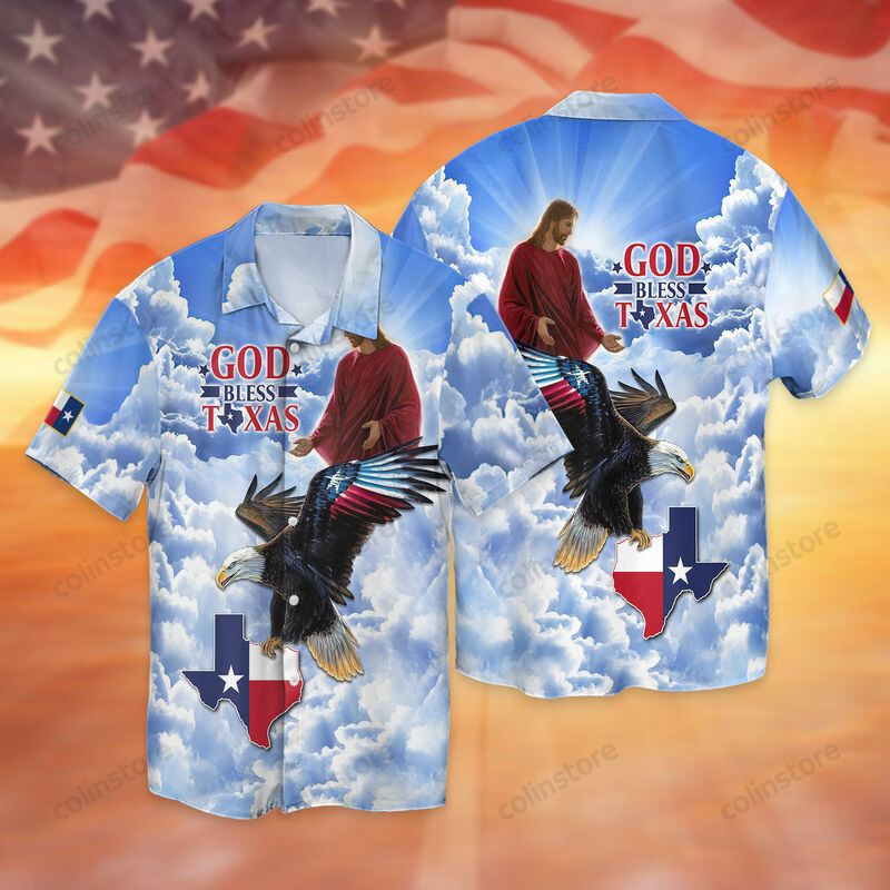 God Bless Texas Hawaii Shirt Jesus And Eagle Ha44747