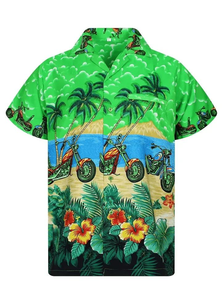 Coconut Tree And Motobike Hawaii Shirt Unisex Adult Ha61267