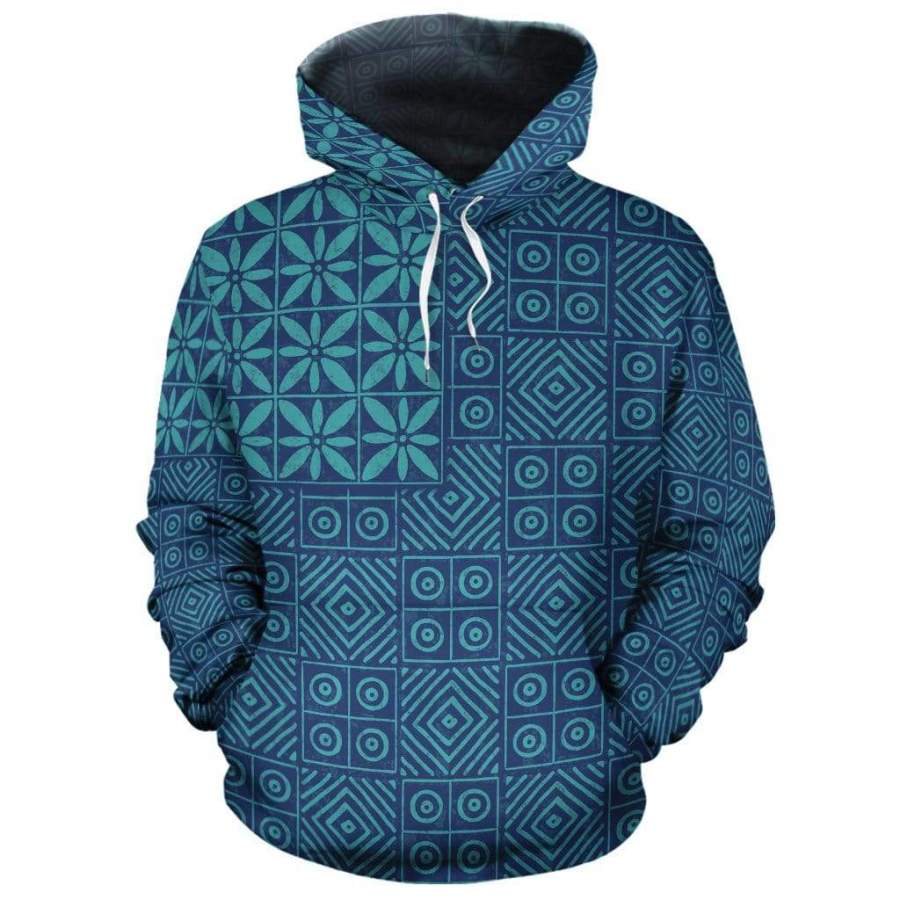 African Adire All-over Hoodie