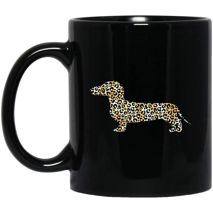 Cute dachshund dog in leopard print  best girls gift idea Mug