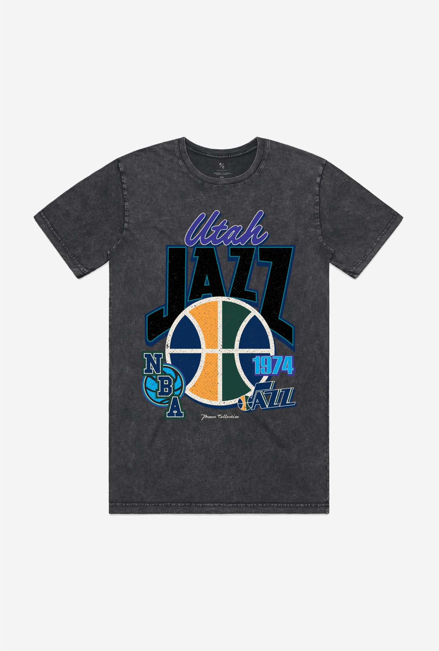 Utah Jazz Stonewash T-Shirt – Black