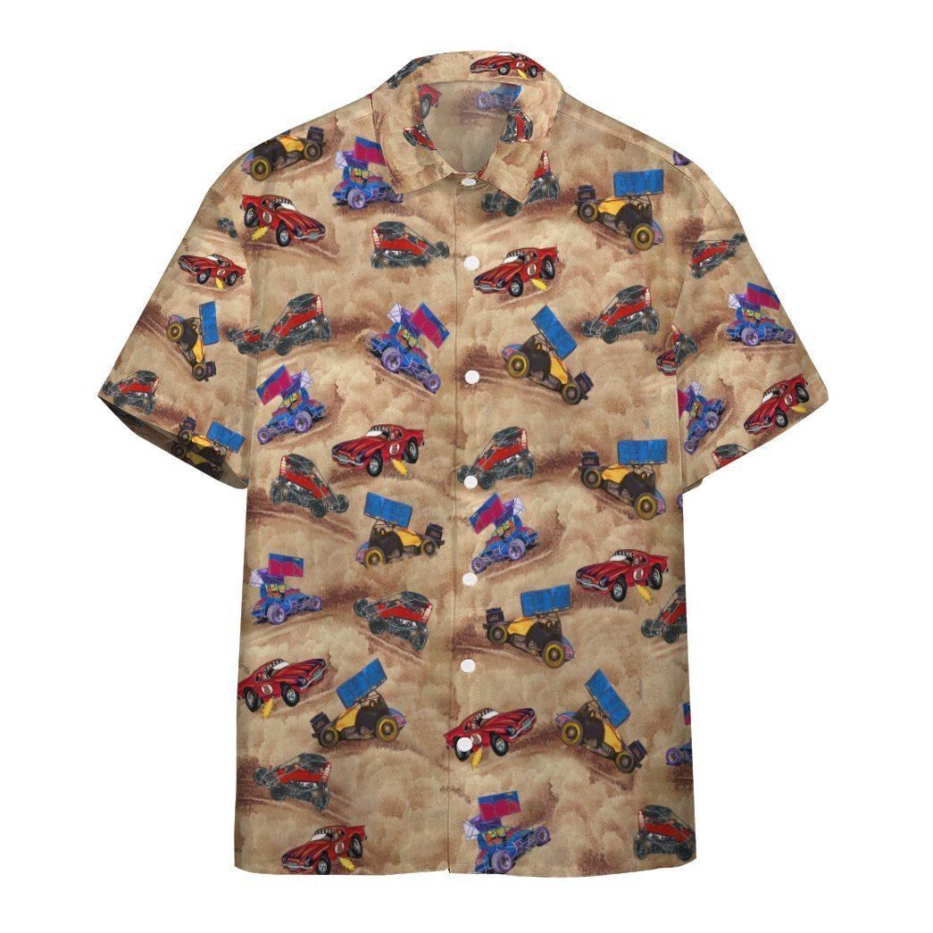 Gearhumans Dirt Track Racing Hawaiian Shirt Custom Shorts Sleeve Ha78623