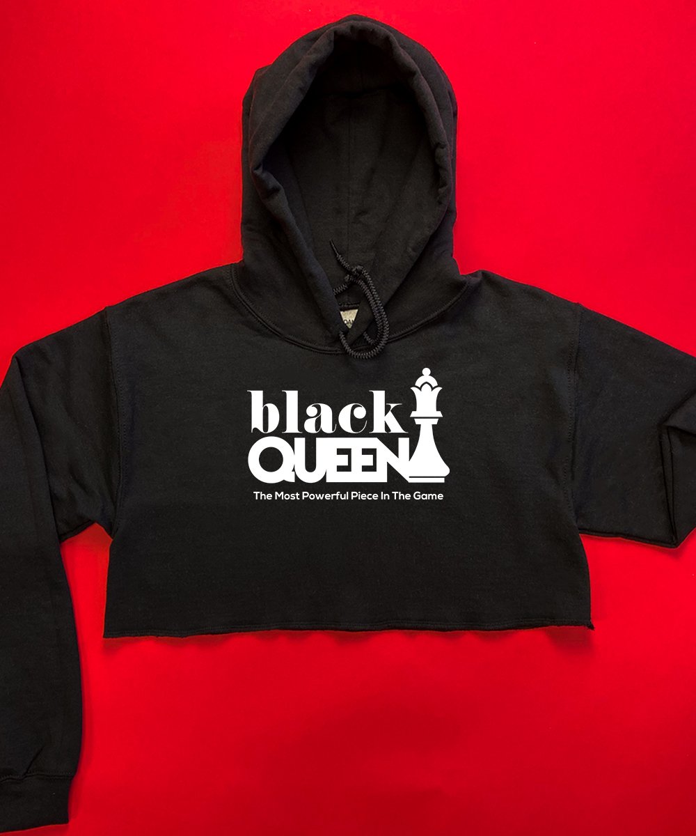 Black Queen Crop Hoodie