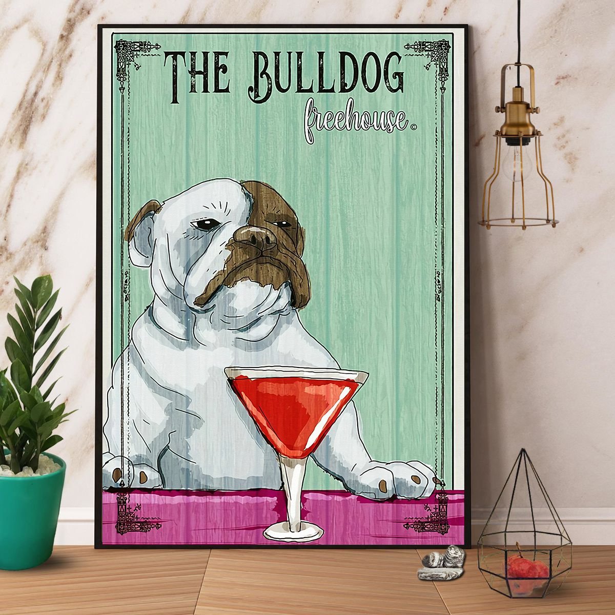 Bulldog Freehouse Drink Cocktail Vintage  Poster No Frame Matte Canvas