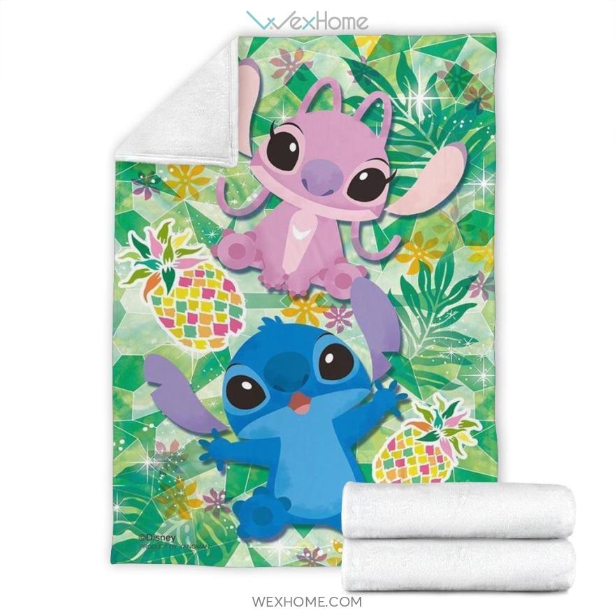 Stitch Blanket Angel And Stitch Cartoon Premium Blanket  W1123