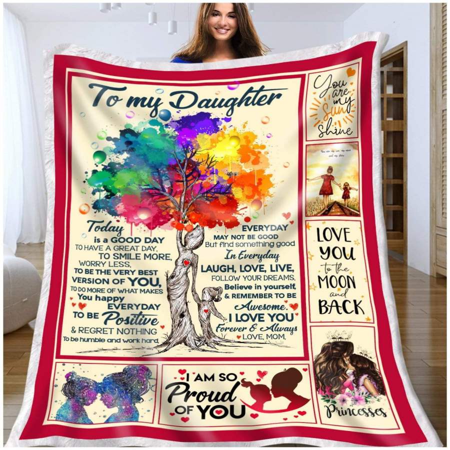 Blanket Gift For    Daughter Love You To The Moon And Back