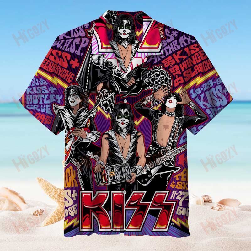 Kiss Band Hawaii Aloha Shirts Ha48465