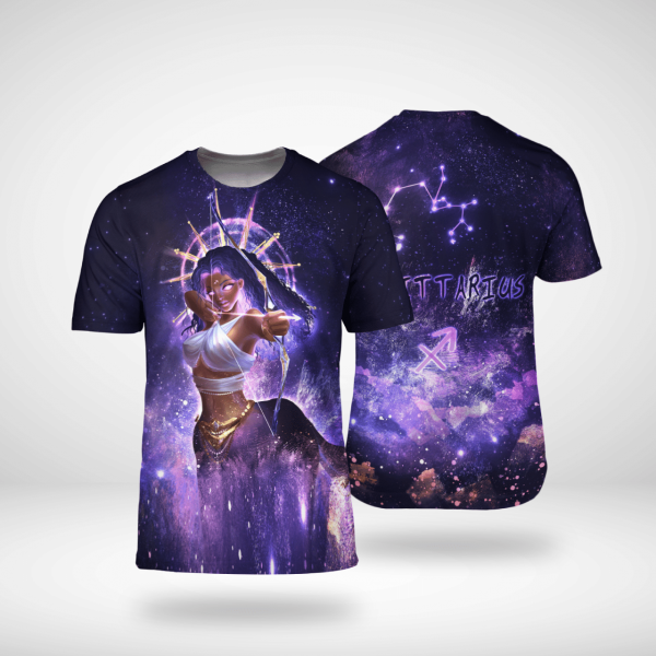 Zodiac Sagittarius Girl For Black Queen Sagittarius All Over Print 3D Unisex Tshirt Us Size