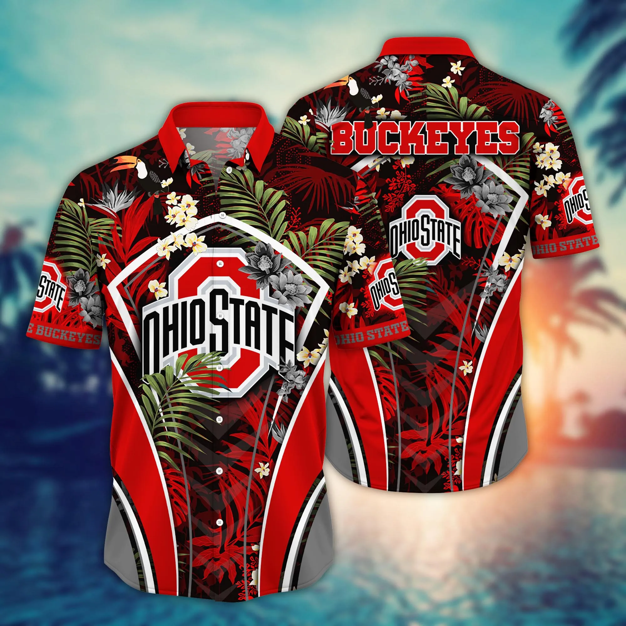 Ohio State Buckeyes NCCA Hawaiian Shirt Beach Season Aloha Shirt