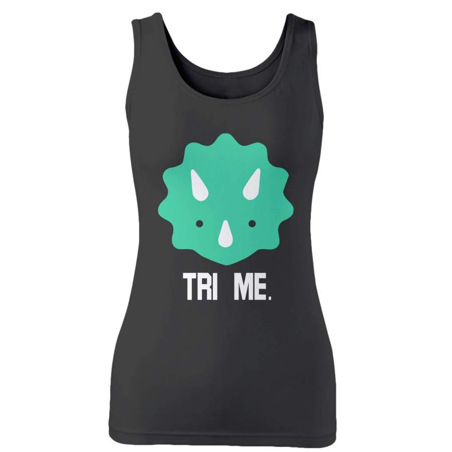 Triceratops Tri Me Funny Dinosaur Woman’s Tank Top