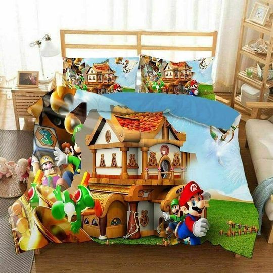 Super Mario Bros 6 Duvet Quilt Bedding Set 3