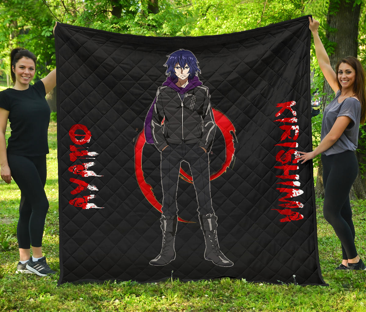 Tokyo Ghoul Anime Premium Quilt – Ayato Kirishima Standing Bloody Text Quilt Blanket