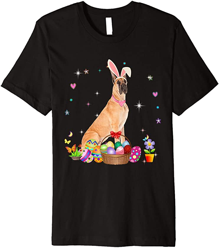 Cute Great Dane Easter Day Bunny Eggs Easter Costume Womens Premium T-Shirt