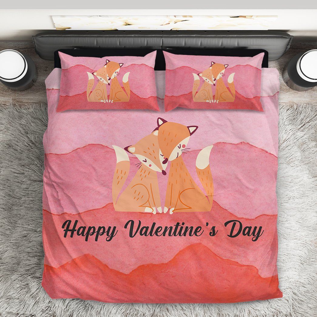 Casespring 3D Adorable Fox Couple Valentine Custom Bedding