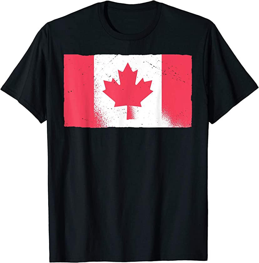 Canada Vintage Canadian Flag Distressed Graphic Cana Day T-Shirt