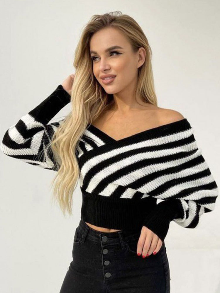 Women V-Neck Bodycon Cashmere Knitted Pullovers Female Elegant Bat Long Sleeve Sweaters Autumn Lady High Waist Streetwear Jumper alx