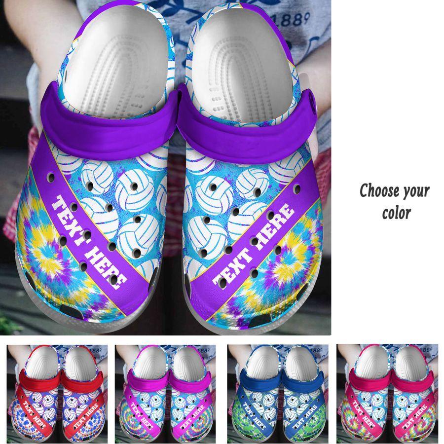 Volleyball Personalize Clog, Custom Name, Text, Fashion Style For Women, Men, Kid, Print 3D Colorful Volleyball