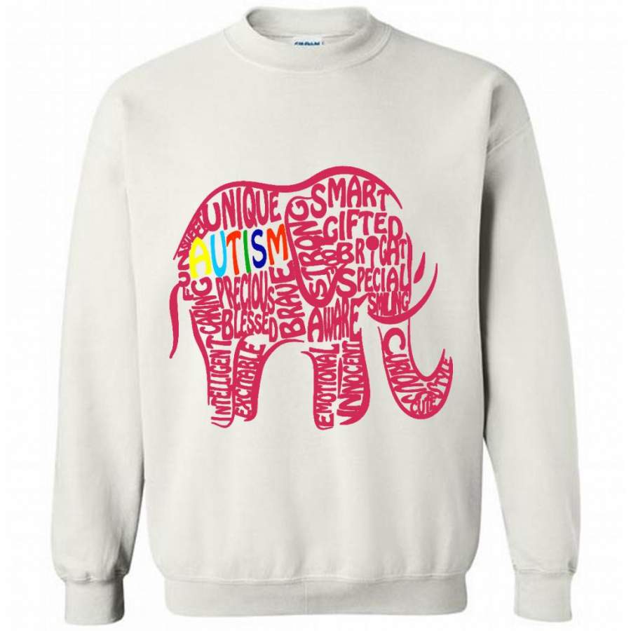 Autism Awareness Elephant 1 – Gildan Crewneck Sweatshirt