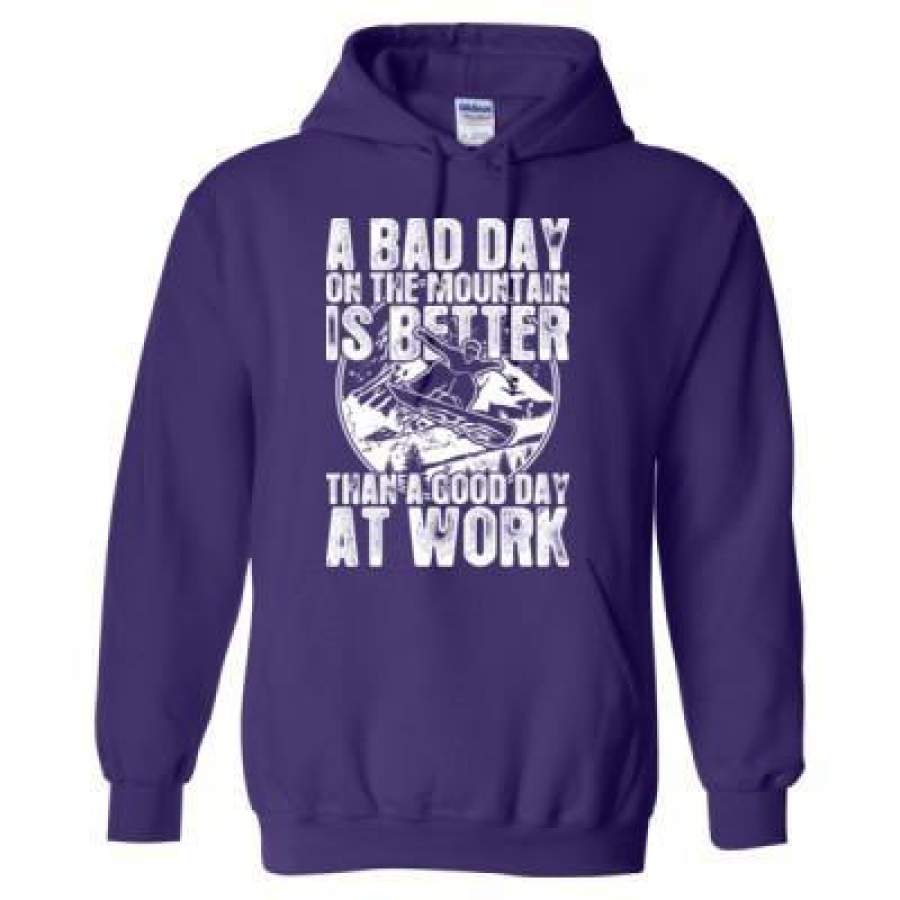 AGR Snowboard A Bad Day On The Mountain Is Better Than A Good Day At Work – Heavy Blend™ Hooded Sweatshirt