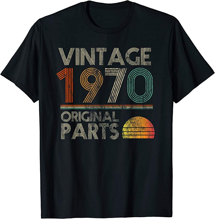 Vintage Original Parts Birthday 1970 49th Retro Style T-Shirt