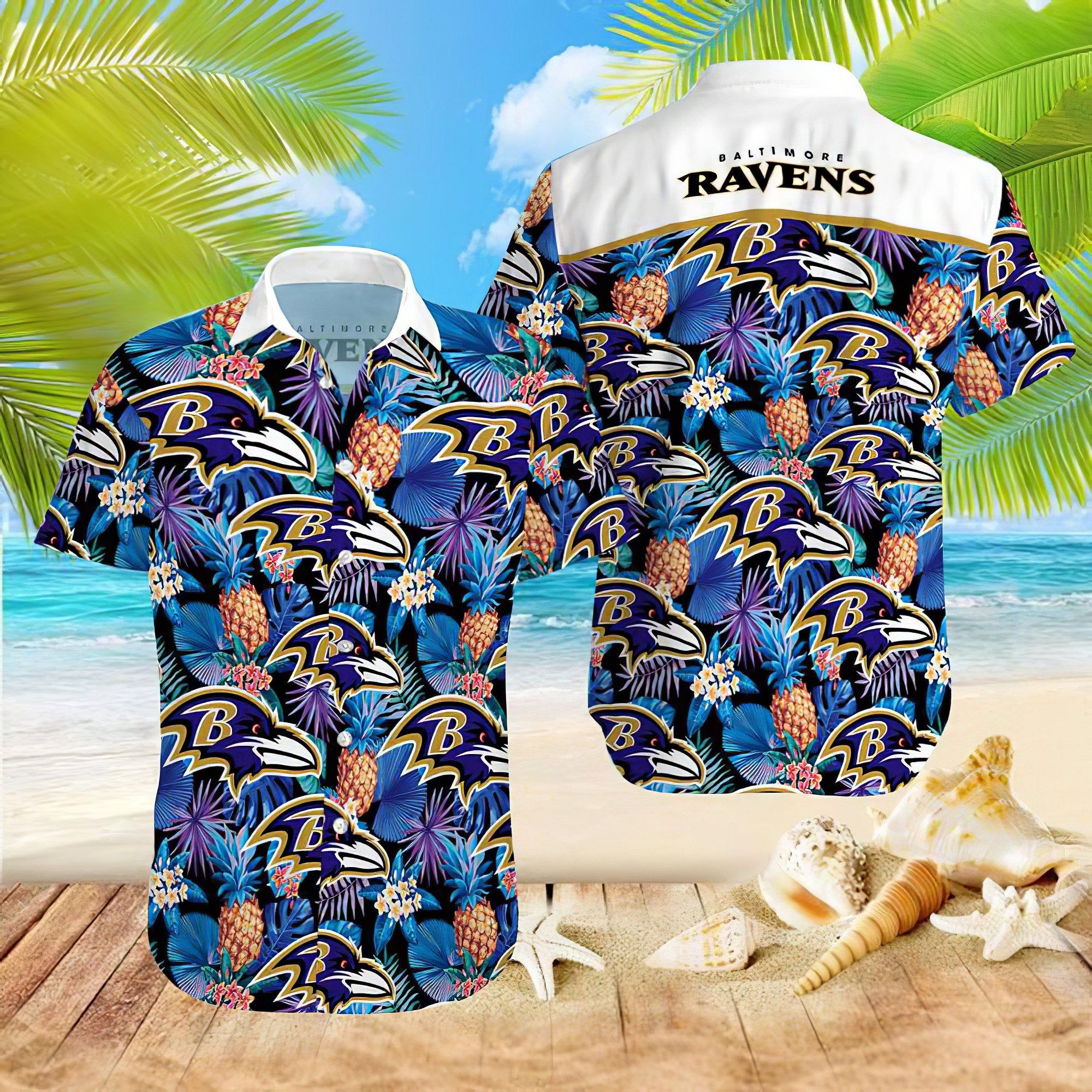 Baltimore Ravens  Nfl Hawaiian Shirt ,Designed Hawaii Shirt, Beautiful Team Hawaiian Shirt, Family Gift