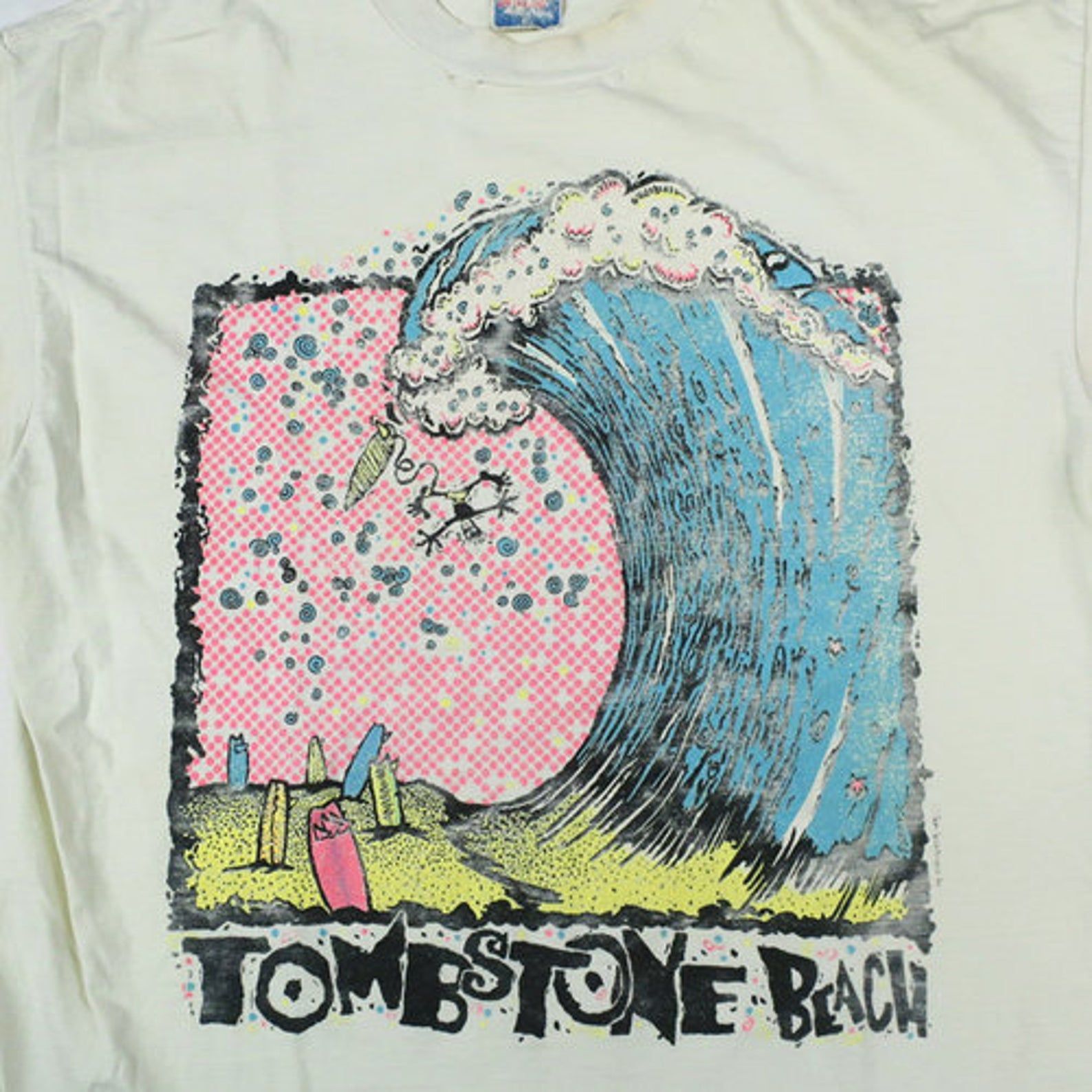 Vintage Tombstone Beach T-Shirt Surf Surfing 90S Waves