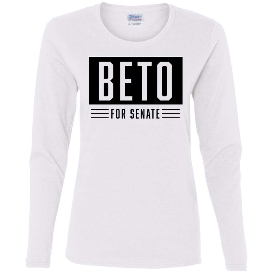 AGR Beto O’rourke For Senate For Us For Texas Ladies’ Cotton LS T-Shirt