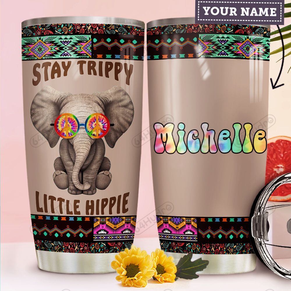 Hippie Elephant Kd4 Personalized Mda0112003  Stainless Steel Tumbler Travel Customize Name, Text, Number, Image